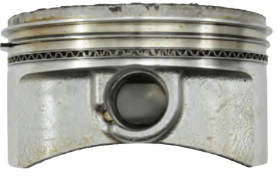 The piston and rings are virtually free of deposits and wear after 500 hours of severe-service testing in the Kawasaki FX 730 V engine.