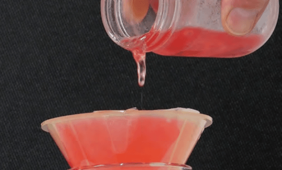 Wax formation in untreated diesel fuel resists pouring.