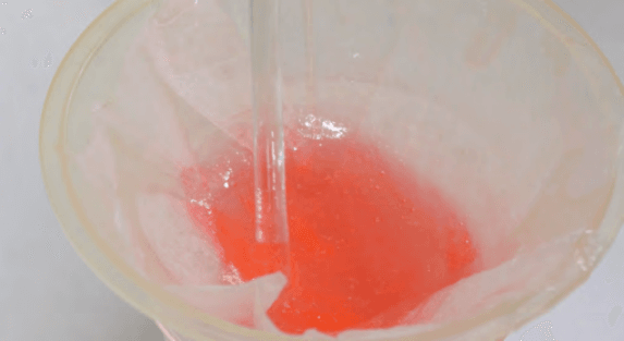 Wax formation in untreated diesel fuel plugs a coffee filter.