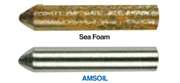 Based on independent third-party testing of AMSOIL Gasoline Stabilizer obtained July 1, 2022 and Sea Foam Motor Treatment purchased June 30, 2022 in a modified NACE TM0172 using synesthetic sea water per ASTM D665B.