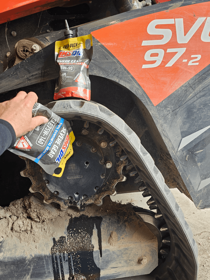 Adding AMSOIL 75W-140 to my Kubota SVL97-2 Track Skid Steer Final Drive Unit