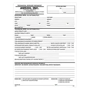 AMSOIL Technical Services Request Form